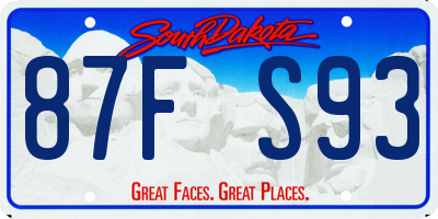 SD license plate 87FS93