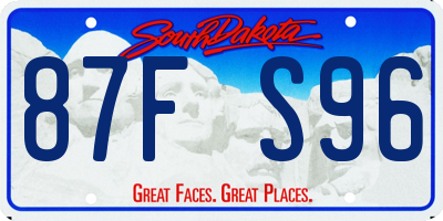 SD license plate 87FS96