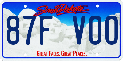 SD license plate 87FV00