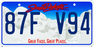 SD license plate 87FV94