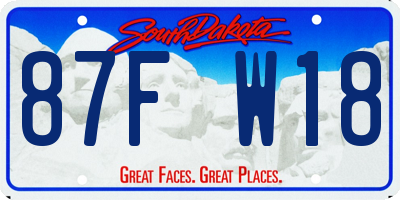 SD license plate 87FW18