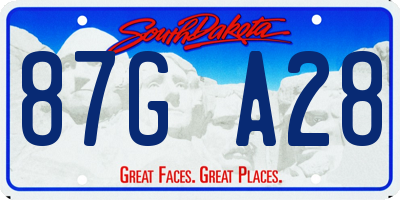 SD license plate 87GA28