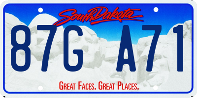 SD license plate 87GA71