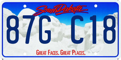 SD license plate 87GC18