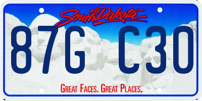 SD license plate 87GC30
