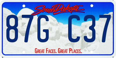 SD license plate 87GC37