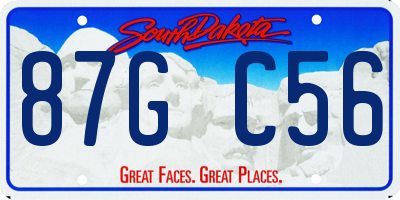 SD license plate 87GC56