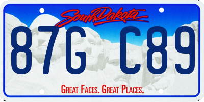 SD license plate 87GC89
