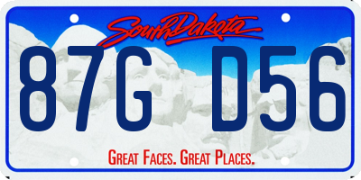 SD license plate 87GD56