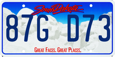 SD license plate 87GD73