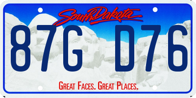 SD license plate 87GD76