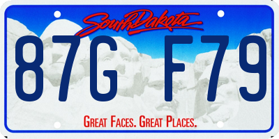 SD license plate 87GF79