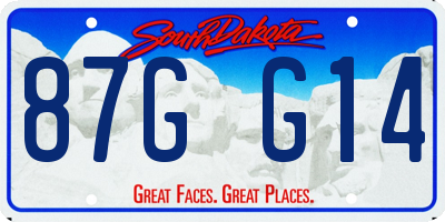 SD license plate 87GG14