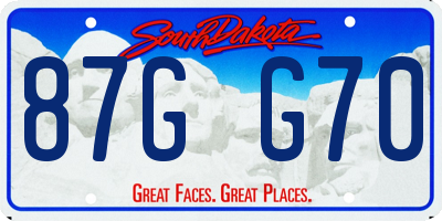 SD license plate 87GG70
