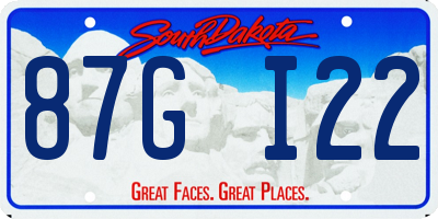 SD license plate 87GI22
