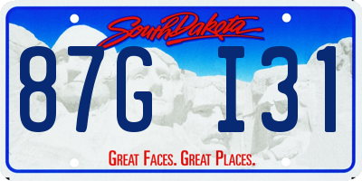 SD license plate 87GI31