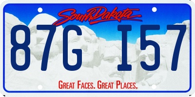 SD license plate 87GI57