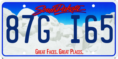 SD license plate 87GI65