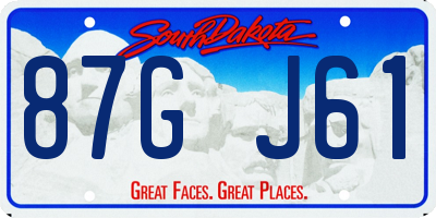 SD license plate 87GJ61