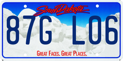SD license plate 87GL06