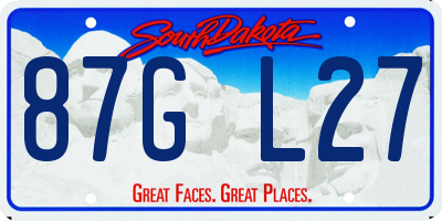 SD license plate 87GL27