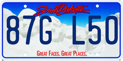 SD license plate 87GL50