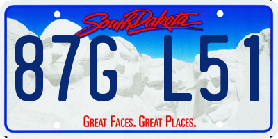 SD license plate 87GL51