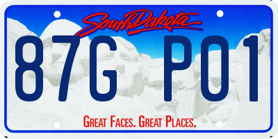 SD license plate 87GP01