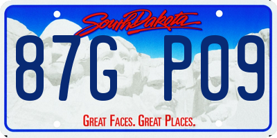 SD license plate 87GP09
