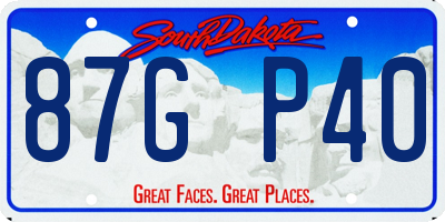 SD license plate 87GP40