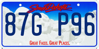 SD license plate 87GP96