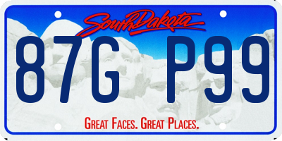SD license plate 87GP99