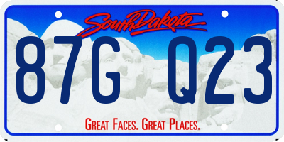 SD license plate 87GQ23