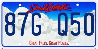 SD license plate 87GQ50