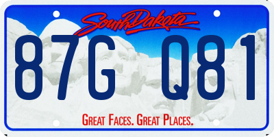 SD license plate 87GQ81