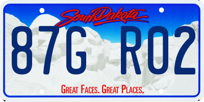 SD license plate 87GR02
