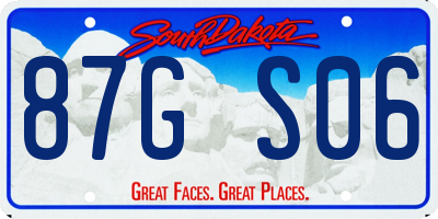 SD license plate 87GS06