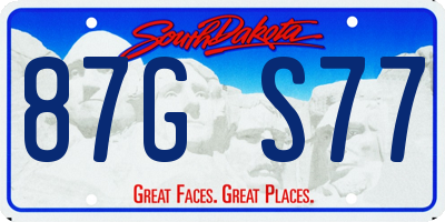 SD license plate 87GS77