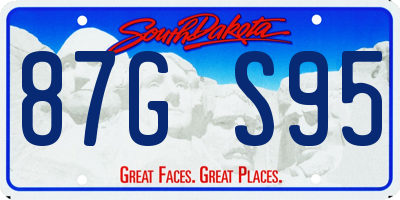 SD license plate 87GS95