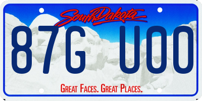 SD license plate 87GU00