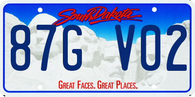 SD license plate 87GV02
