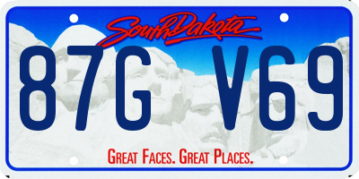 SD license plate 87GV69