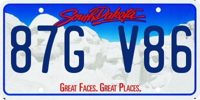 SD license plate 87GV86