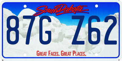 SD license plate 87GZ62