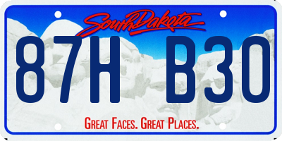SD license plate 87HB30