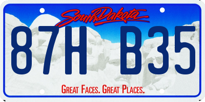 SD license plate 87HB35