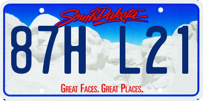 SD license plate 87HL21