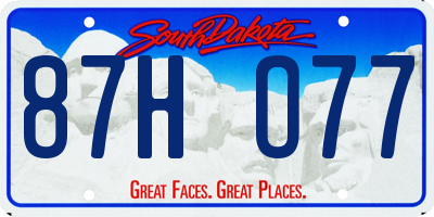 SD license plate 87HO77