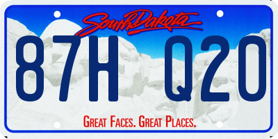 SD license plate 87HQ20