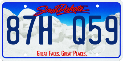 SD license plate 87HQ59